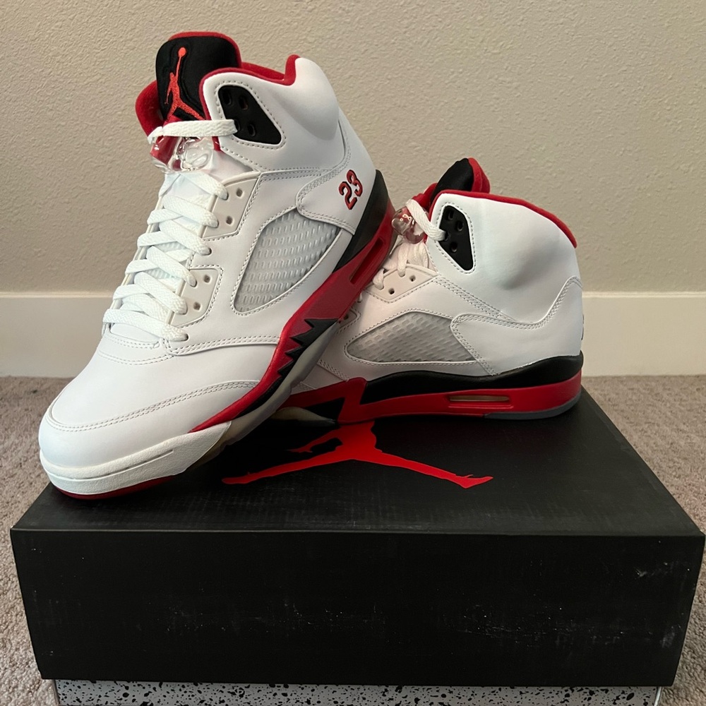 Air Jordan 5 Fire Red Black Tongue 2013